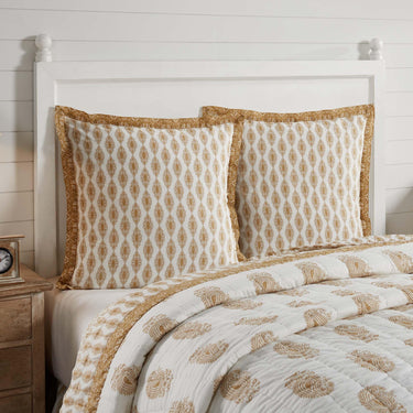 Avani Gold Fabric Euro Sham 26x26 VHC Brands - The Fox Decor